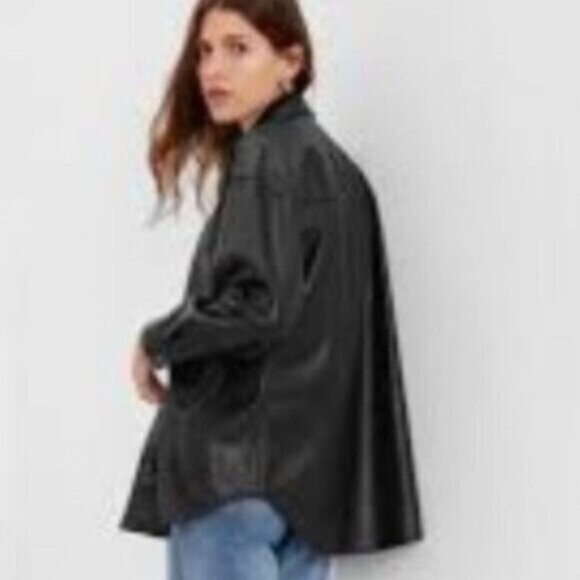 Gap Faux Leather Shacket - NEW - Picture 1 of 4